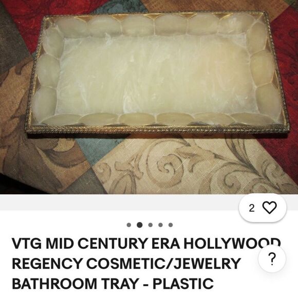 Vintage Elegant Gold and Cream Decorative Tray - Picture 12 of 12